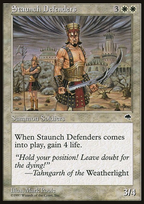 Staunch Defenders, Tempest #49, Magic: The Gathering card