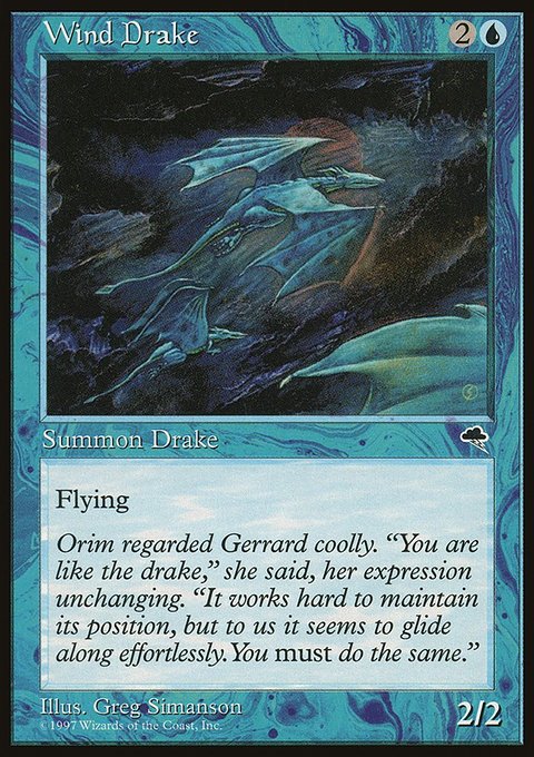 Wind Drake, Tempest #105, Magic: The Gathering card