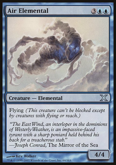 Air Elemental, Tenth Edition #64★, Magic: The Gathering card