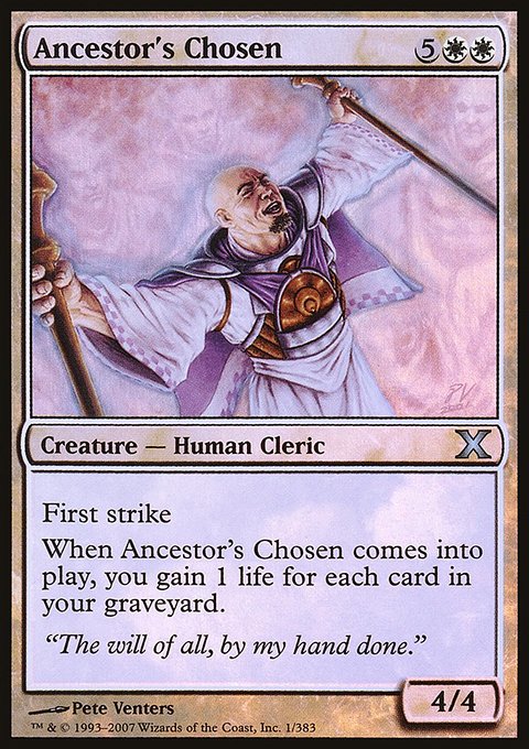 Ancestor's Chosen, Tenth Edition #1, Magic: The Gathering card