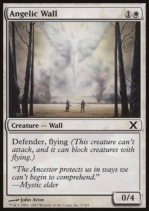 Angelic Wall, Tenth Edition #5, Magic: The Gathering card