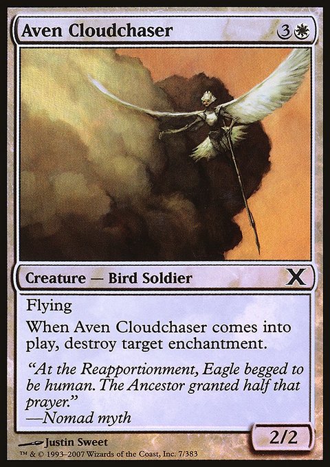 Aven Cloudchaser, Tenth Edition #7★, Magic: The Gathering card