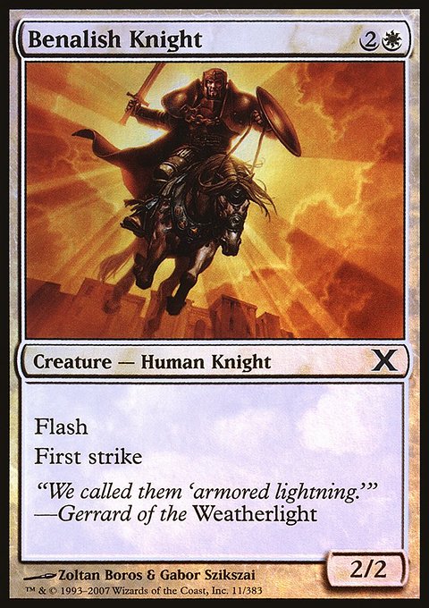Benalish Knight, Tenth Edition #11, Magic: The Gathering card
