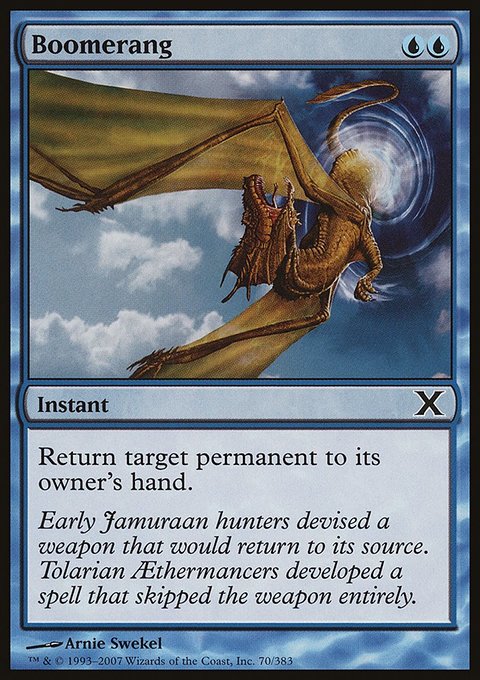 Boomerang, Tenth Edition #70, Magic: The Gathering card