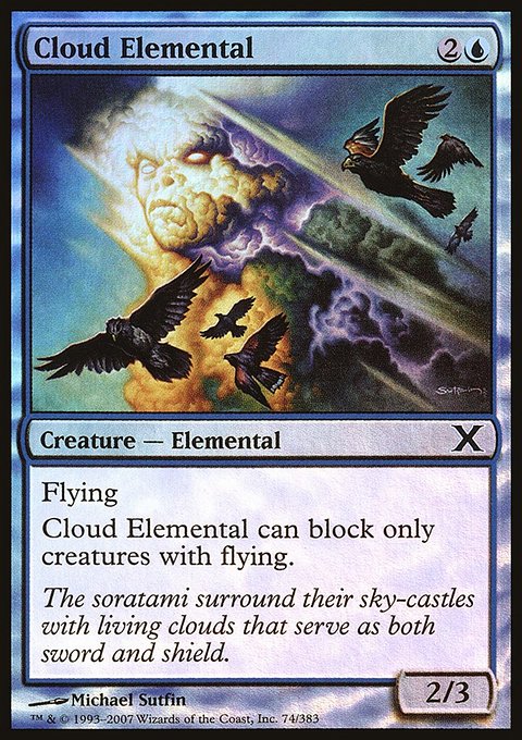 Cloud Elemental, Tenth Edition #74★, Magic: The Gathering card
