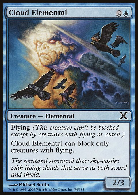 Cloud Elemental, Tenth Edition #74, Magic: The Gathering card