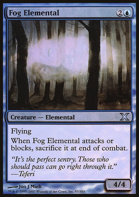 Fog Elemental, Tenth Edition #85, Magic: The Gathering card