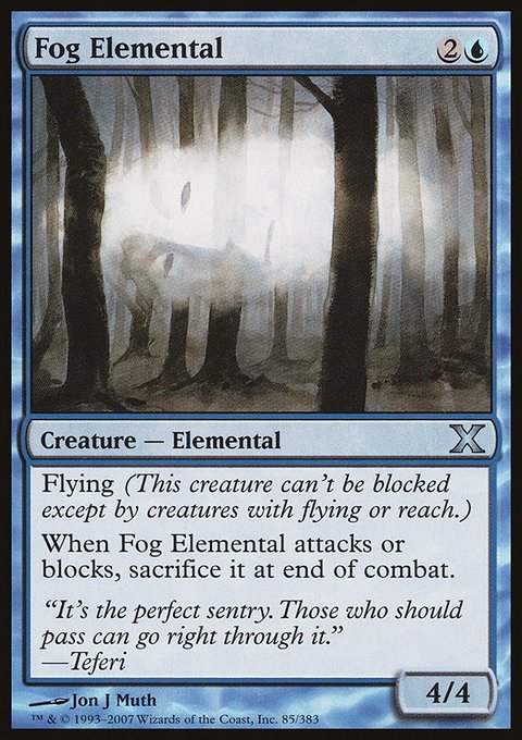 Fog Elemental, Tenth Edition #85★, Magic: The Gathering card