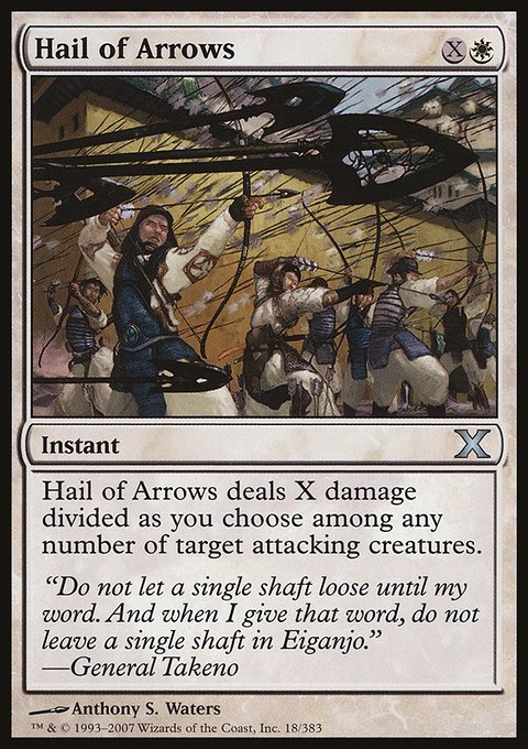 Hail of Arrows, Tenth Edition #18, Magic: The Gathering card