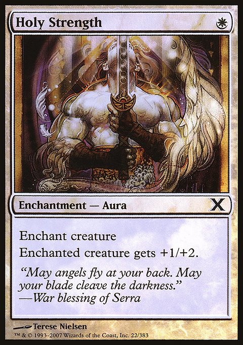Holy Strength, Tenth Edition #22★, Magic: The Gathering card
