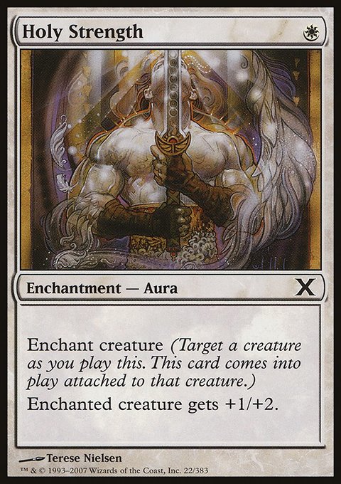 Holy Strength, Tenth Edition #22, Magic: The Gathering card