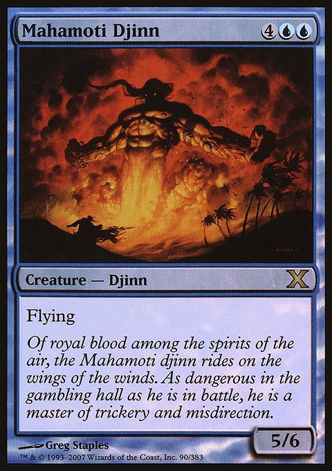 Mahamoti Djinn, Tenth Edition #90★, Magic: The Gathering card