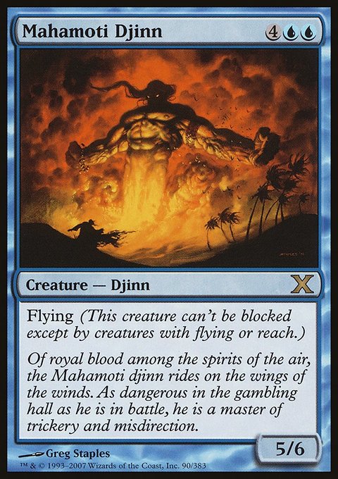 Mahamoti Djinn, Tenth Edition #90, Magic: The Gathering card