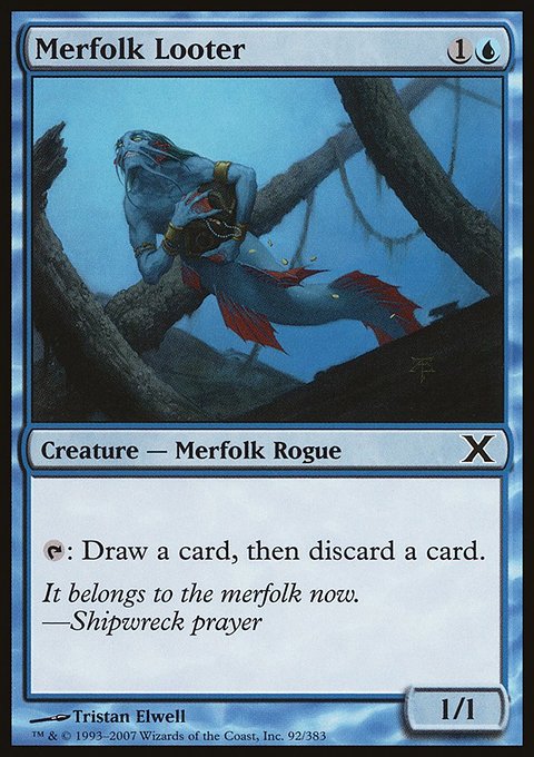 Merfolk Looter, Tenth Edition #92, Magic: The Gathering card