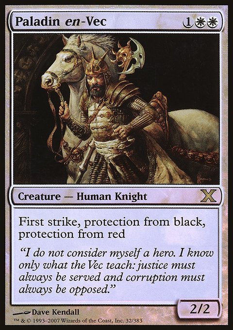 Paladin en-Vec, Tenth Edition #32, Magic: The Gathering card