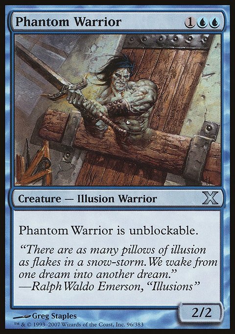 Phantom Warrior, Tenth Edition #96, Magic: The Gathering card
