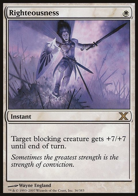 Righteousness, Tenth Edition #36, Magic: The Gathering card