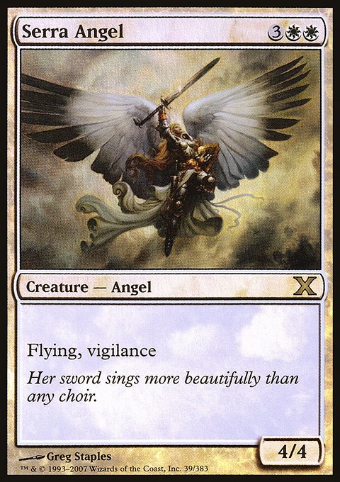 Serra Angel, Tenth Edition #39★, Magic: The Gathering card