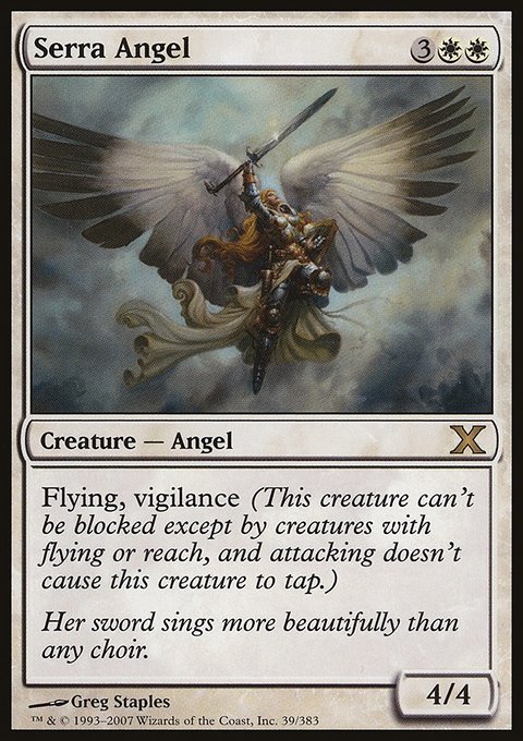 Serra Angel, Tenth Edition #39, Magic: The Gathering card
