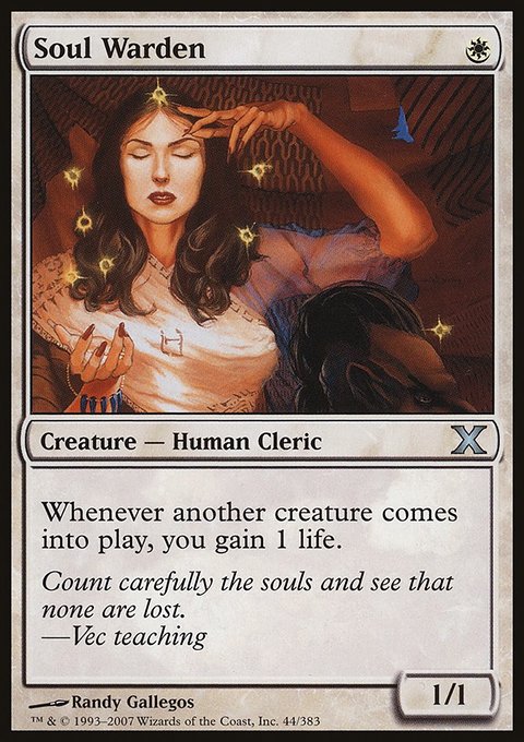 Soul Warden, Tenth Edition #44, Magic: The Gathering card