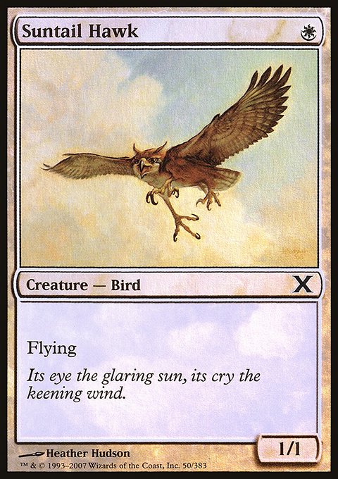 Suntail Hawk, Tenth Edition #50, Magic: The Gathering card