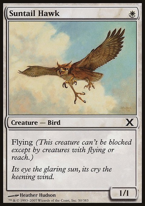 Suntail Hawk, Tenth Edition #50★, Magic: The Gathering card