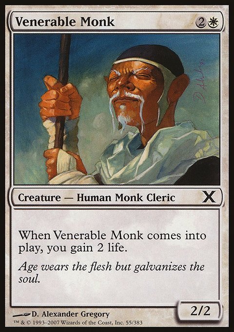 Venerable Monk, Tenth Edition #55, Magic: The Gathering card