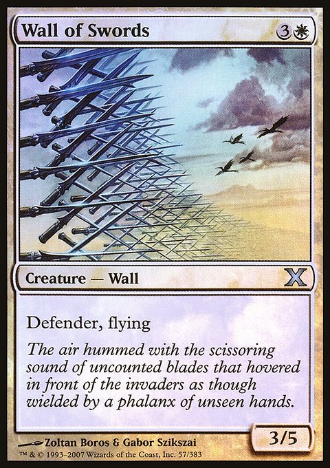 Wall of Swords, Tenth Edition #57, Magic: The Gathering card