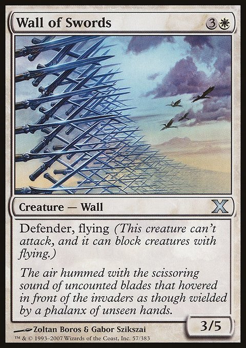 Wall of Swords, Tenth Edition #57★, Magic: The Gathering card