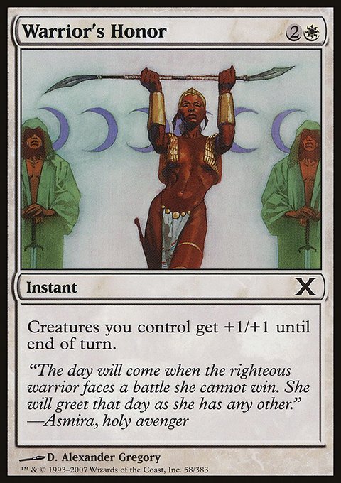 Warrior's Honor, Tenth Edition #58, Magic: The Gathering card