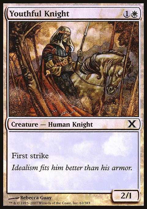 Youthful Knight, Tenth Edition #62★, Magic: The Gathering card