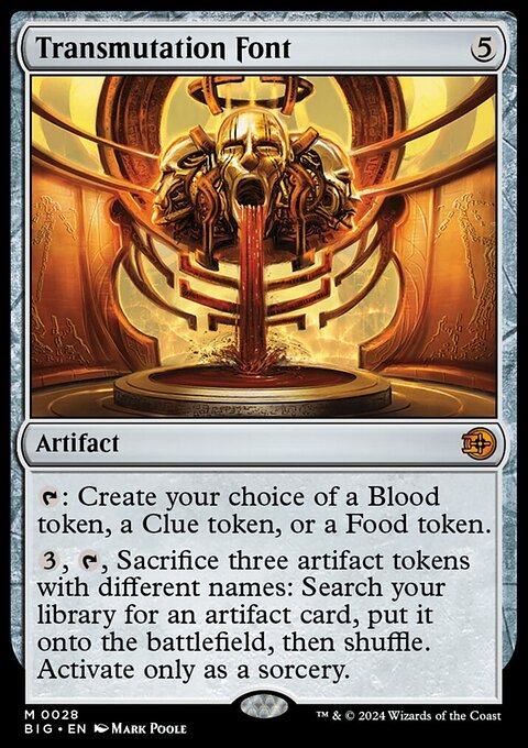 Transmutation Font, The Big Score #28, Magic: The Gathering card