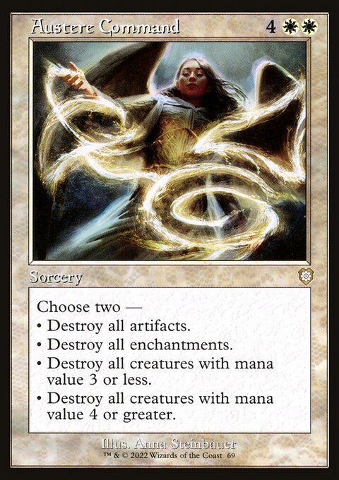 Austere Command, The Brothers' War Commander #69, Magic: The Gathering card