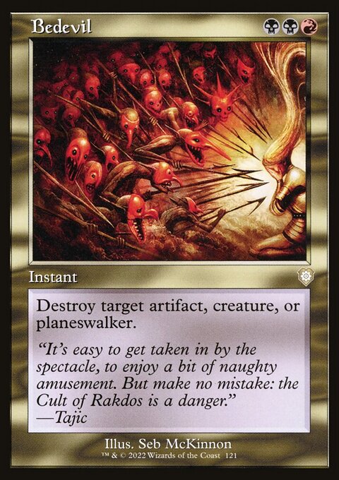 Bedevil, The Brothers' War Commander #121, Magic: The Gathering card