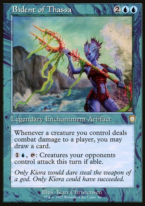 Bident of Thassa, The Brothers' War Commander #80, Magic: The Gathering card