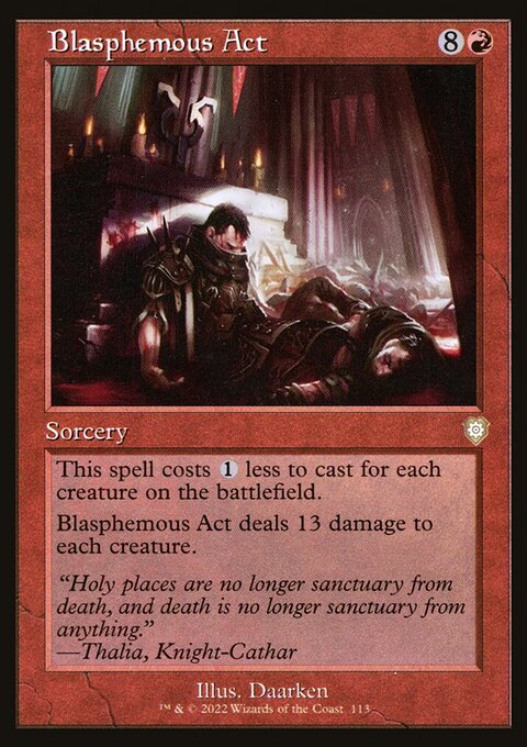 Blasphemous Act, The Brothers' War Commander #113, Magic: The Gathering card