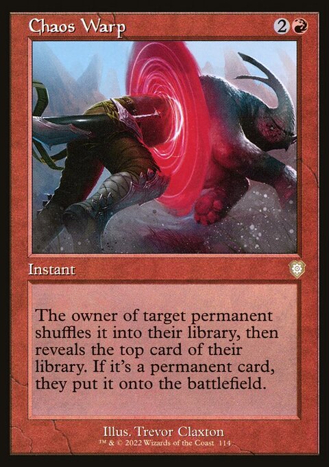 Chaos Warp, The Brothers' War Commander #114, Magic: The Gathering card