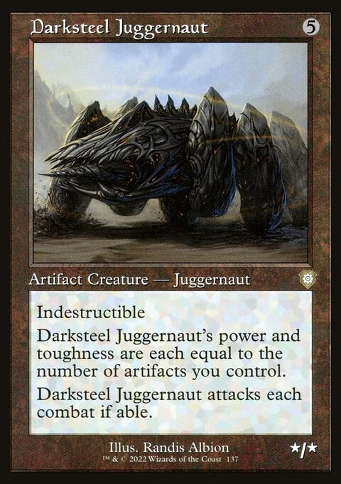 Darksteel Juggernaut, The Brothers' War Commander #137, Magic: The Gathering card