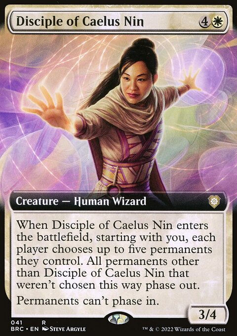 Disciple of Caelus Nin, The Brothers' War Commander #41, Magic: The Gathering card