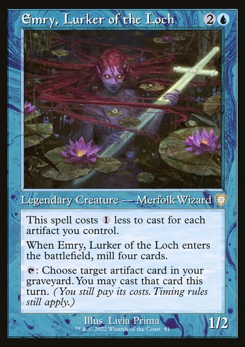 Emry, Lurker of the Loch, The Brothers' War Commander #81, Magic: The Gathering card