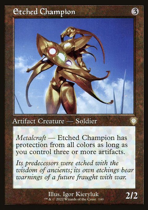 Etched Champion, The Brothers' War Commander #140, Magic: The Gathering card