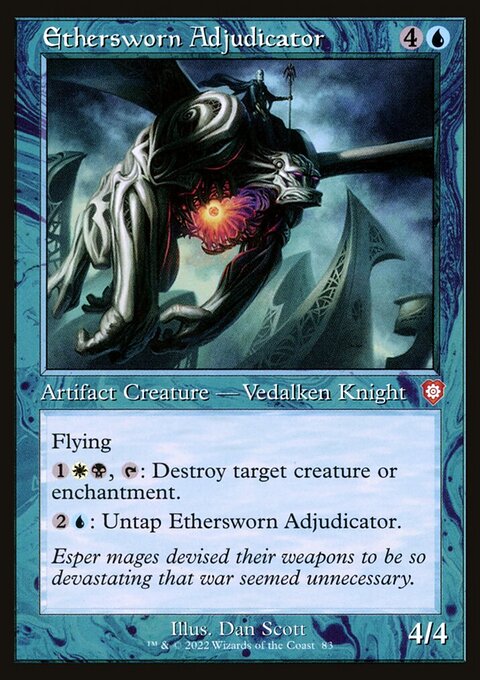 Ethersworn Adjudicator, The Brothers' War Commander #83, Magic: The Gathering card