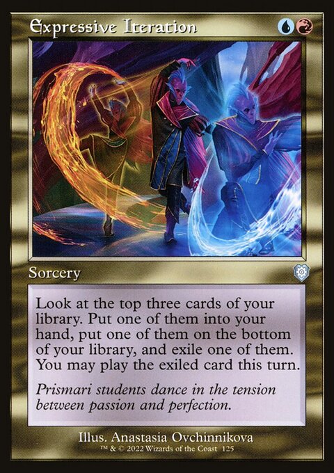 Expressive Iteration, The Brothers' War Commander #125, Magic: The Gathering card