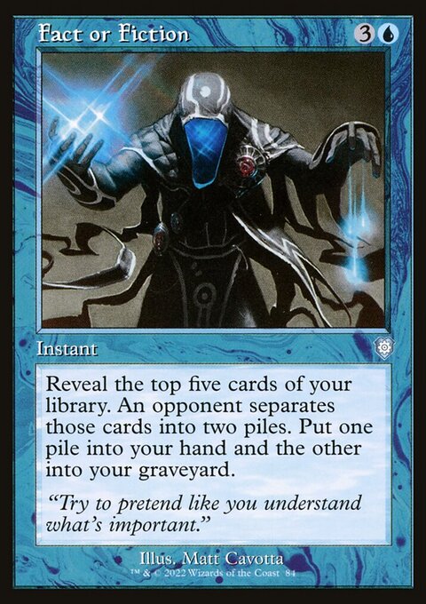 Fact or Fiction, The Brothers' War Commander #84, Magic: The Gathering card