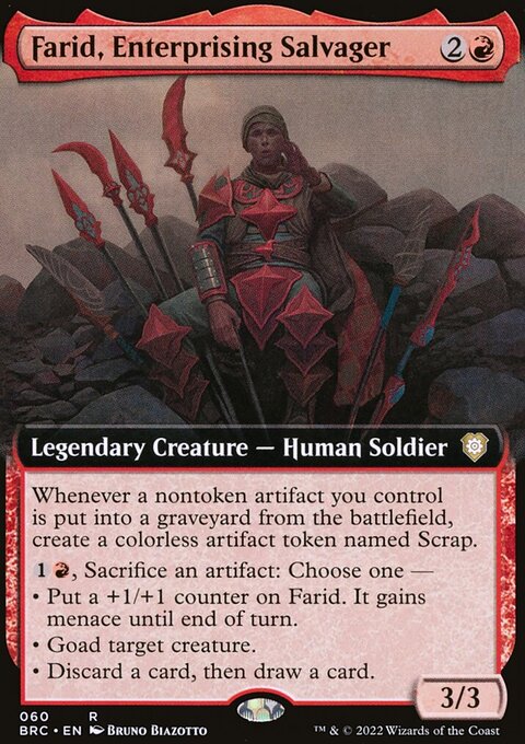 Farid, Enterprising Salvager, The Brothers' War Commander #60, Magic: The Gathering card