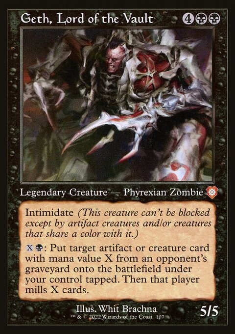Geth, Lord of the Vault, The Brothers' War Commander #107, Magic: The Gathering card
