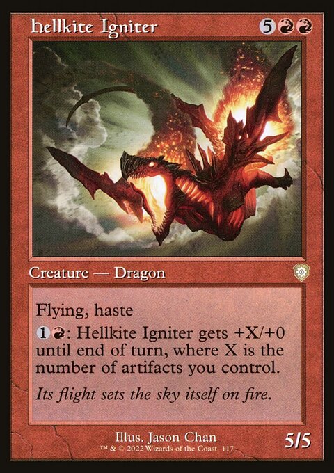 Hellkite Igniter, The Brothers' War Commander #117, Magic: The Gathering card