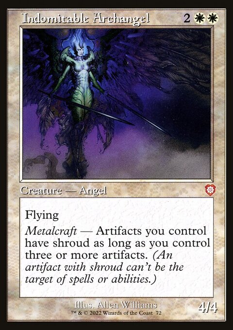 Indomitable Archangel, The Brothers' War Commander #72, Magic: The Gathering card