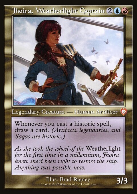 Jhoira, Weatherlight Captain, The Brothers' War Commander #126, Magic: The Gathering card