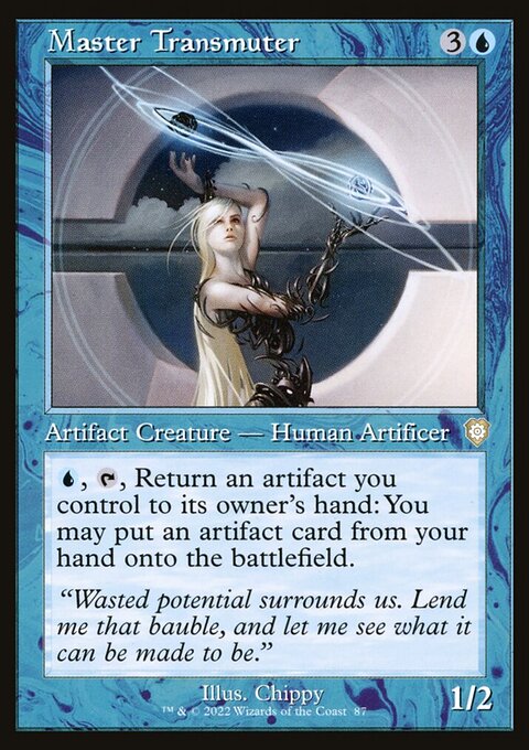 Master Transmuter, The Brothers' War Commander #87, Magic: The Gathering card